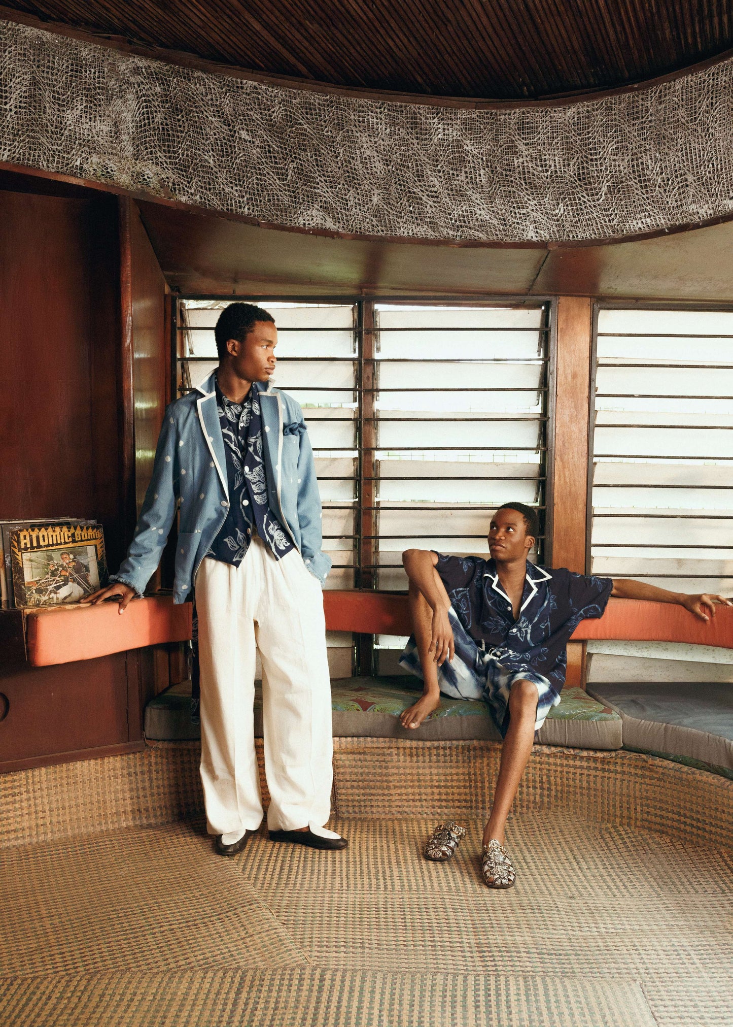 AJASA BLAZER - SKY BLUE POLKA DOT