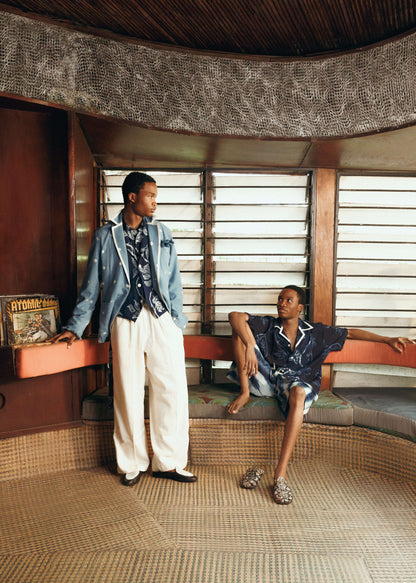 AJASA BLAZER - SKY BLUE POLKA DOT