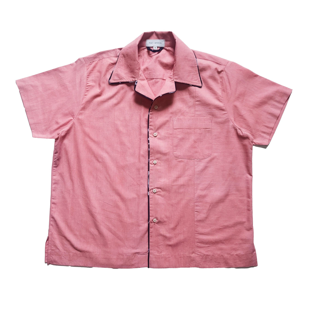 POSTIMPERIAL IJEBU SHORT SLEEVE CAMP SHIRT SOLID SALMON PostImperial