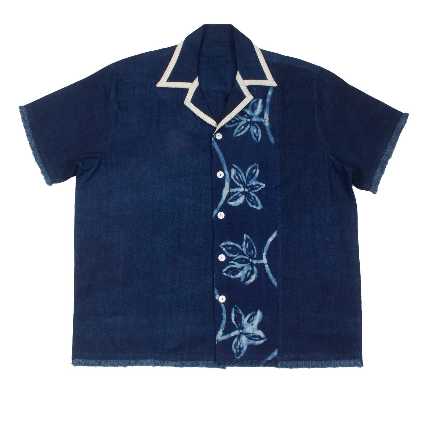 AJASA CAMP SHIRT - INDIGO/GALACTIC STEM PRINT