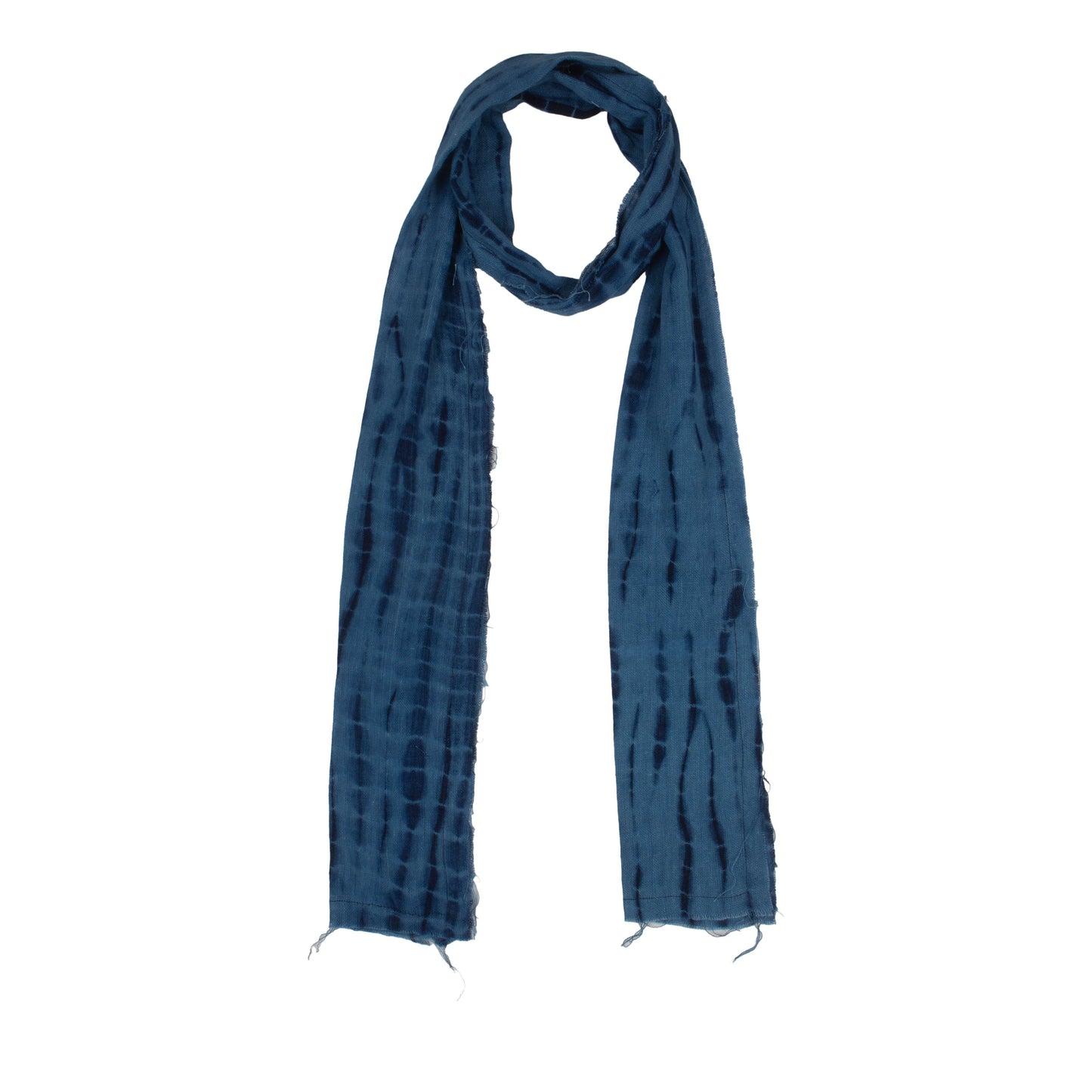 AJASA LONG SLIM SCARF - INDIGO PINSTRIPE