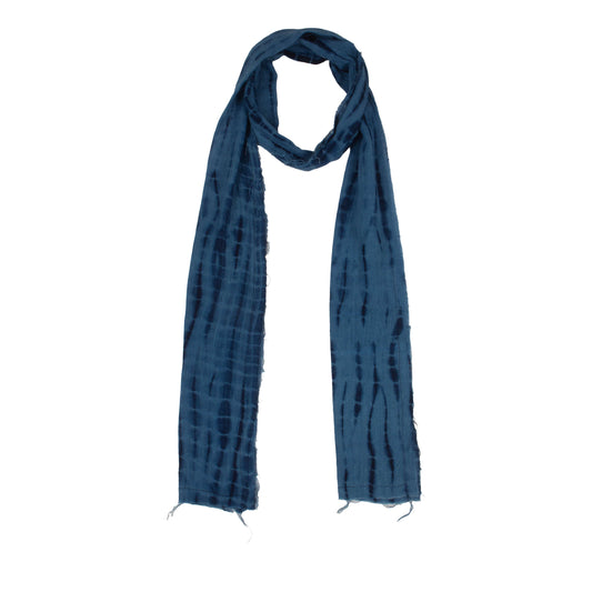 AJASA LONG SLIM SCARF - INDIGO PINSTRIPE