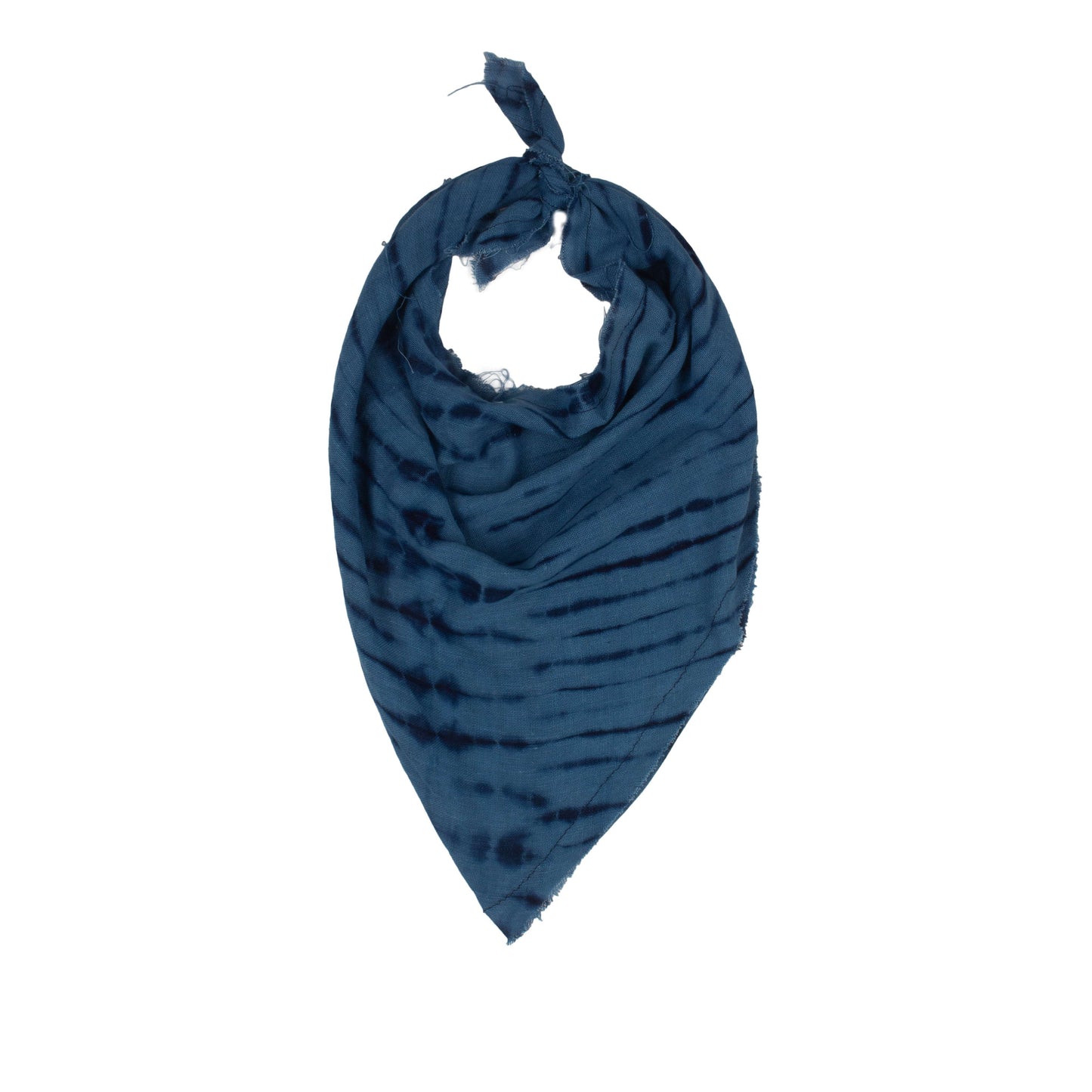 AJASA TRI-FOULARD- INDIGO BLOCK STRIPE